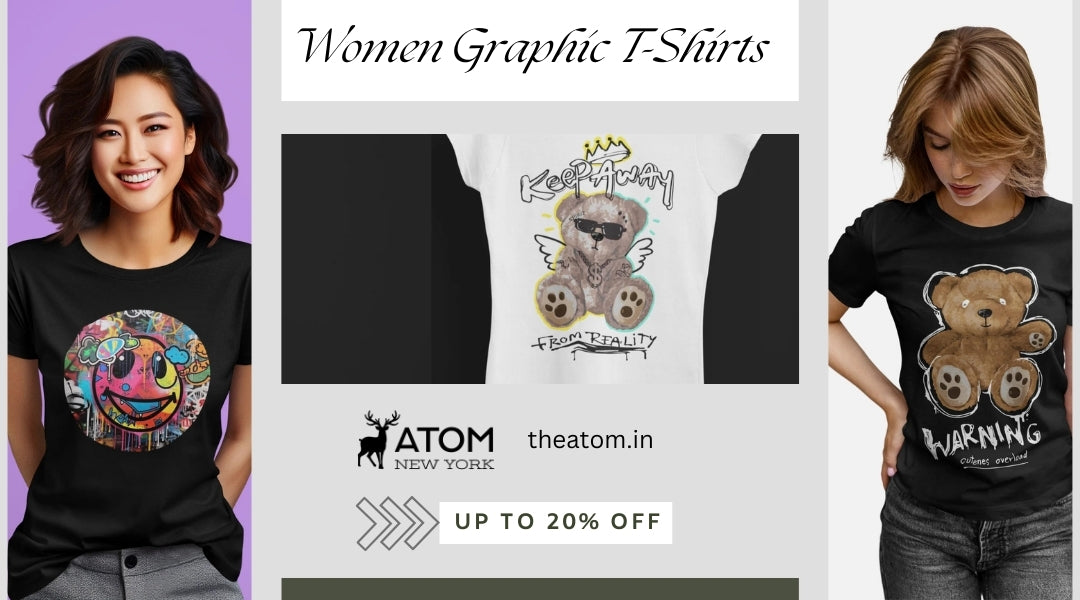Charm in Every Thread: TheAtom.in's Women's Graphic T-Shirts Collection