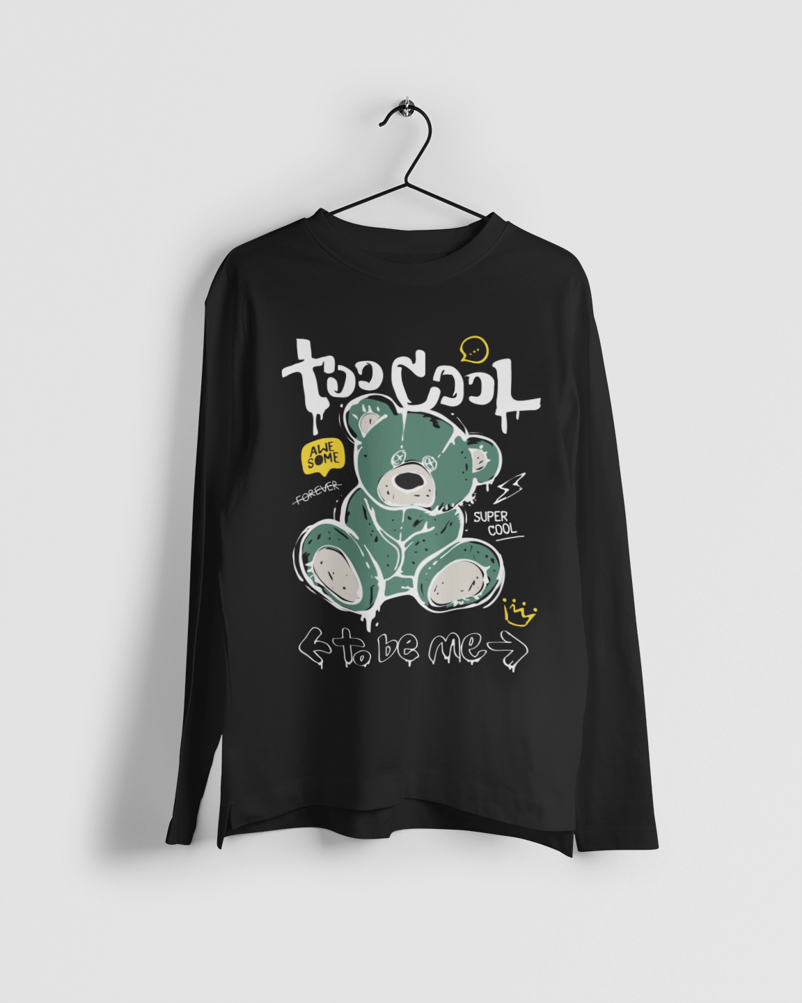 Too Cool To be Me Men Black  Full Sleeves Tshirt | DJ Paroma Collection | ATOM