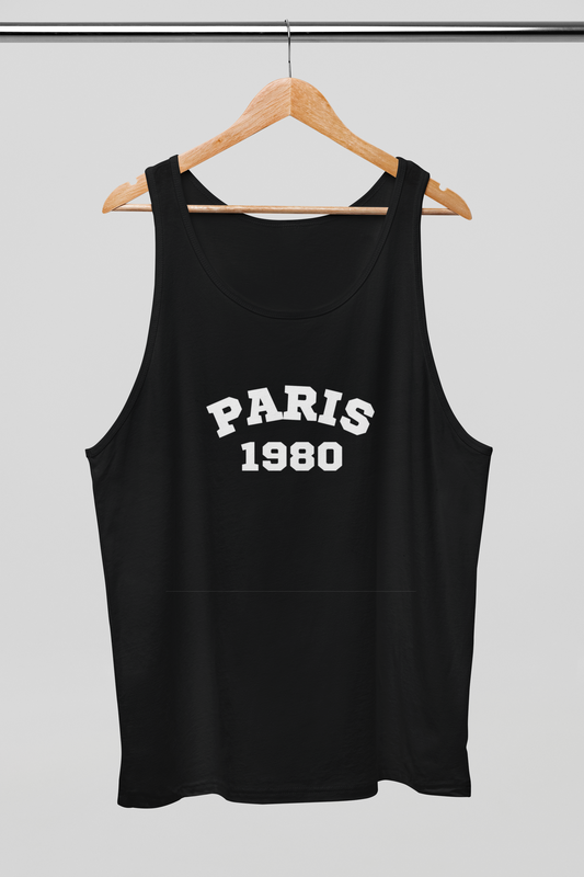 PARIS 1980 Unisex Black Tank Top