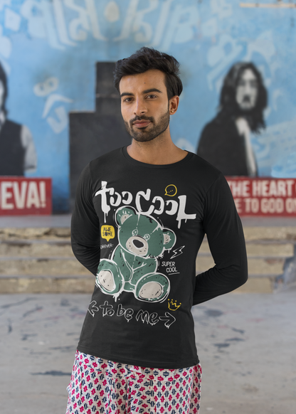 Too Cool To be Me Men Black  Full Sleeves Tshirt | DJ Paroma Collection | ATOM