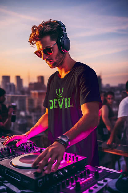 Devil Glowing In Night Unisex Black Oversized Tshirt | DJ Paroma Collection | ATOM