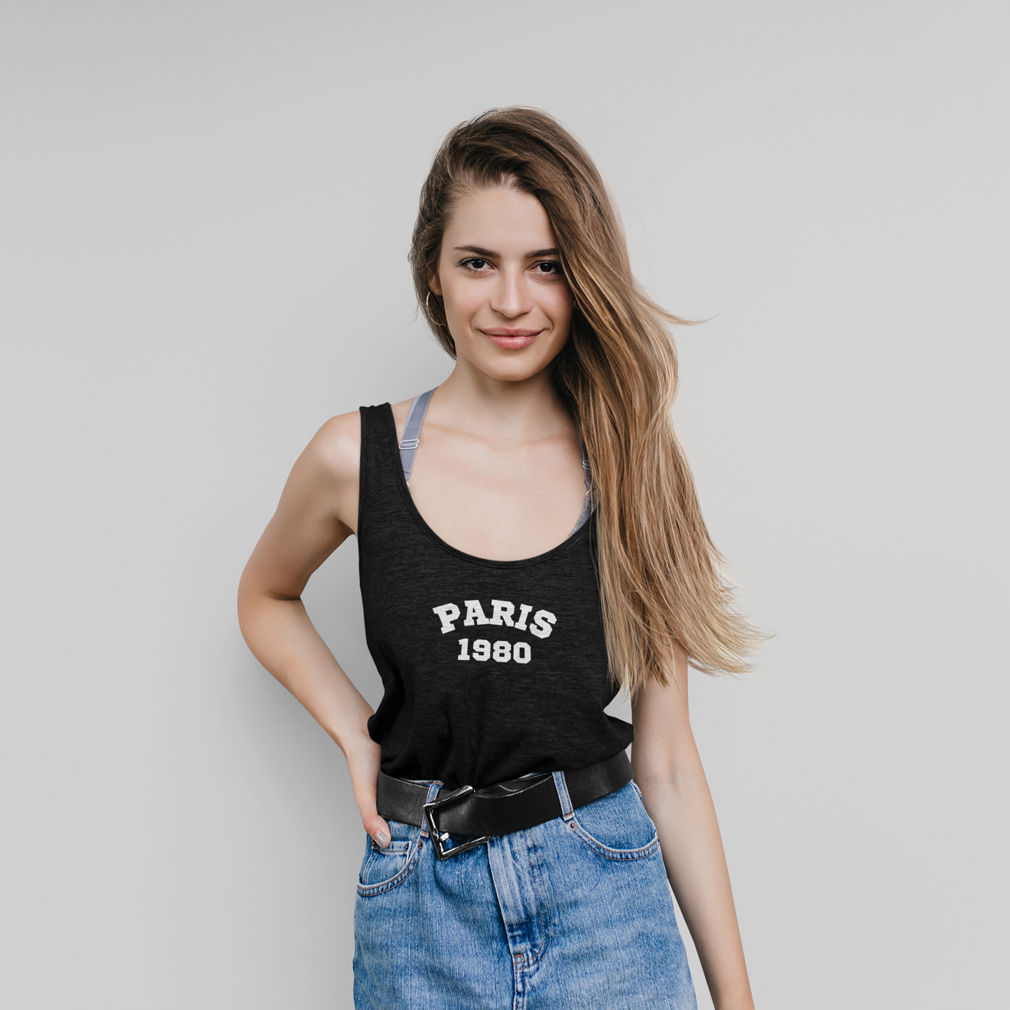 PARIS 1980 Unisex Black Tank Top