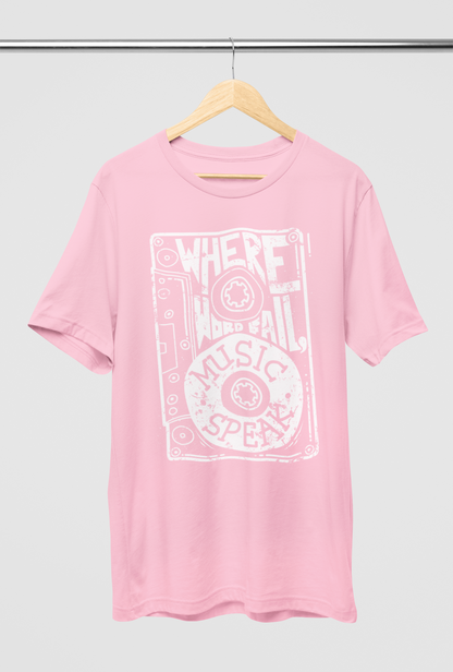 Where Word Fails Music Speaks Unisex Baby Pink Oversized Tshirt | DJ Paroma Collection | ATOM