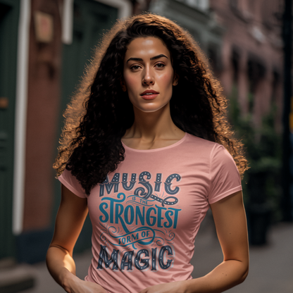 Music Strongest Form Of Magic Unisex Round Neck Baby Pink Cotton T-Shirt | DJ Paroma Collection | ATOM