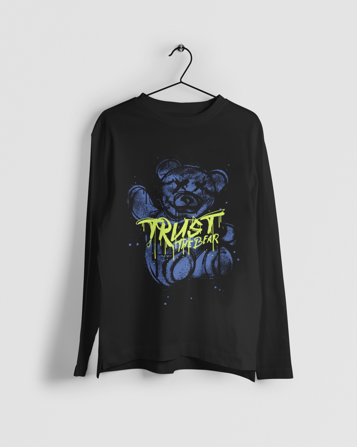 Trust The Bear Men Black Full Sleeves Tshirt | DJ Paroma Collection | ATOM