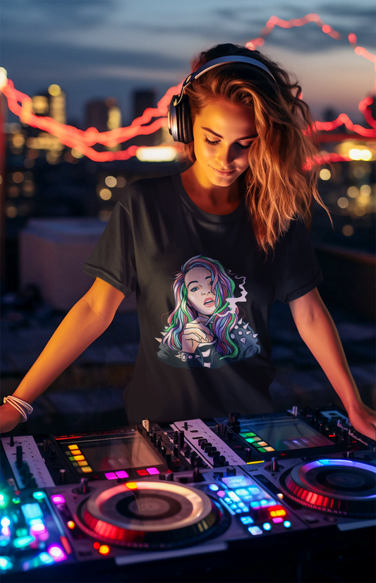 Anime Smoking Women Unisex Black Oversized Tshirt | DJ Paroma Collection | ATOM
