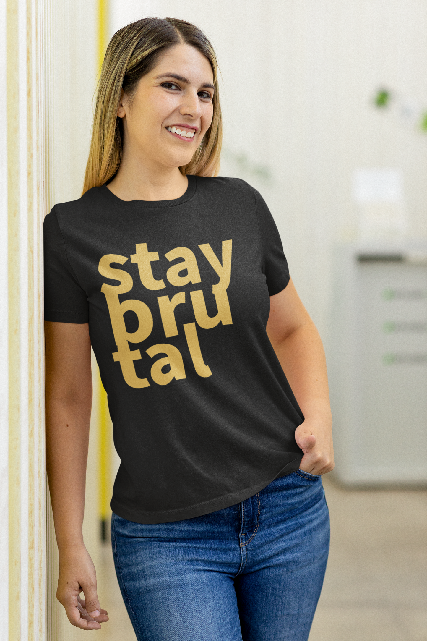 Stay Brutal Unisex Black Round Neck Tshirt | DJ Paroma Collection | ATOM