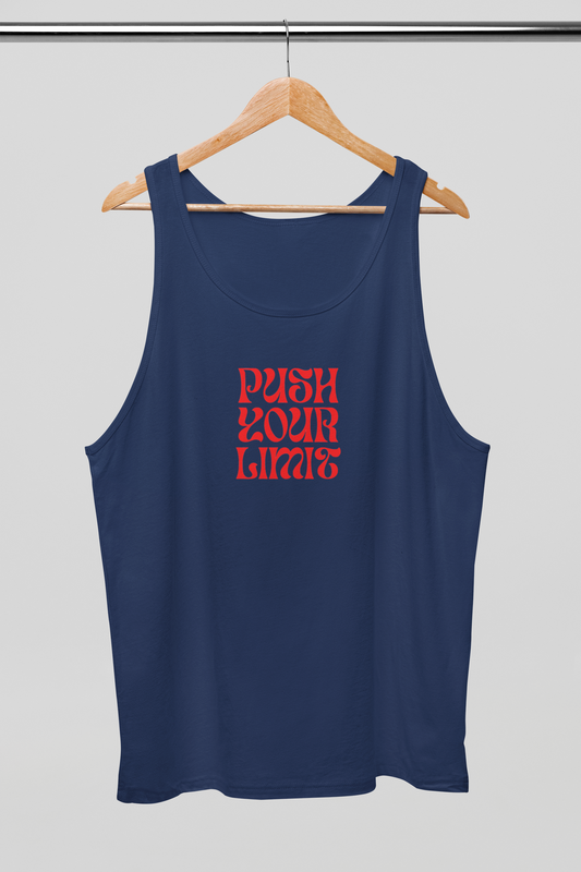 Push Your Limits Unisex Navy Blue Tank Top