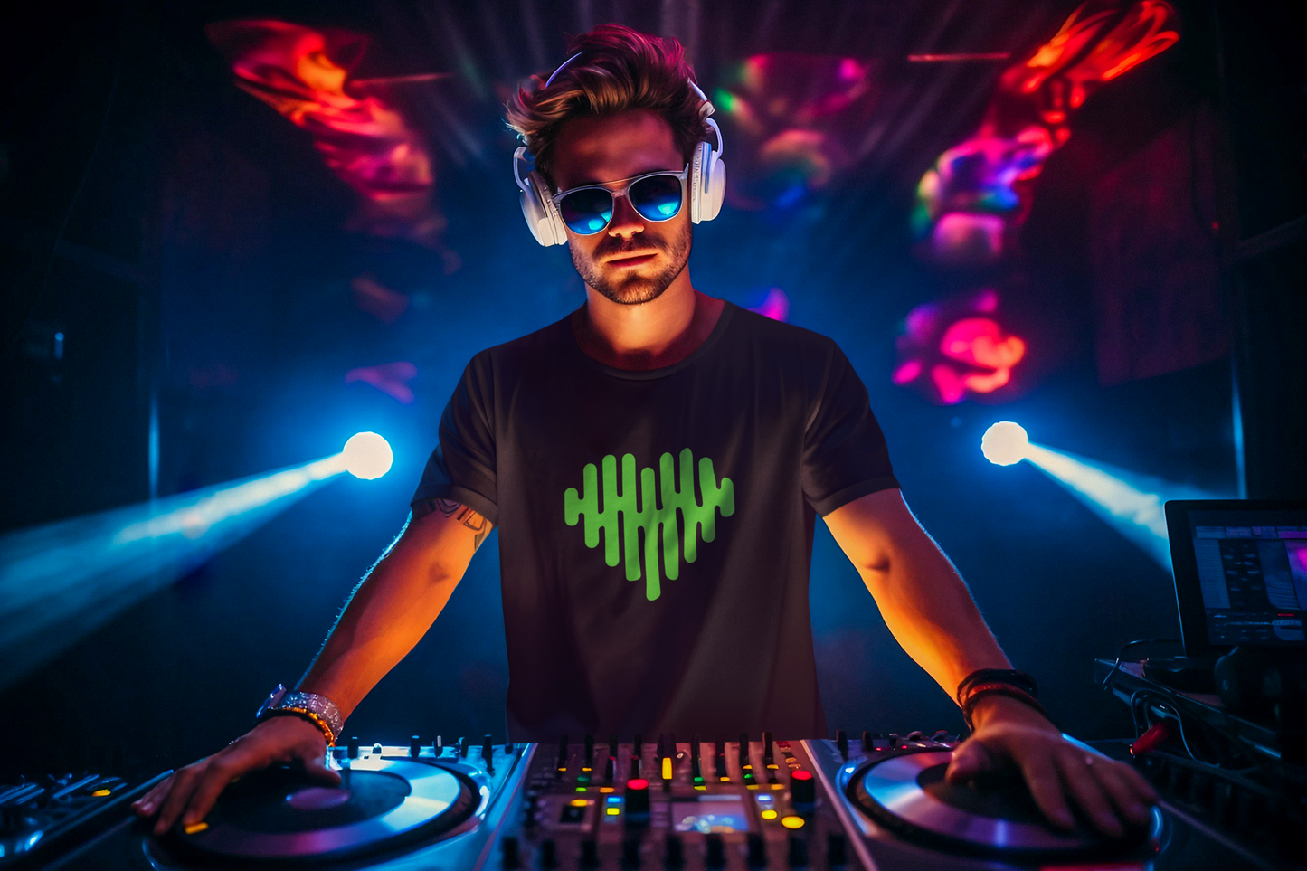 Heart Glowing In Night Unisex Black Oversized Tshirt | DJ Paroma Collection | ATOM