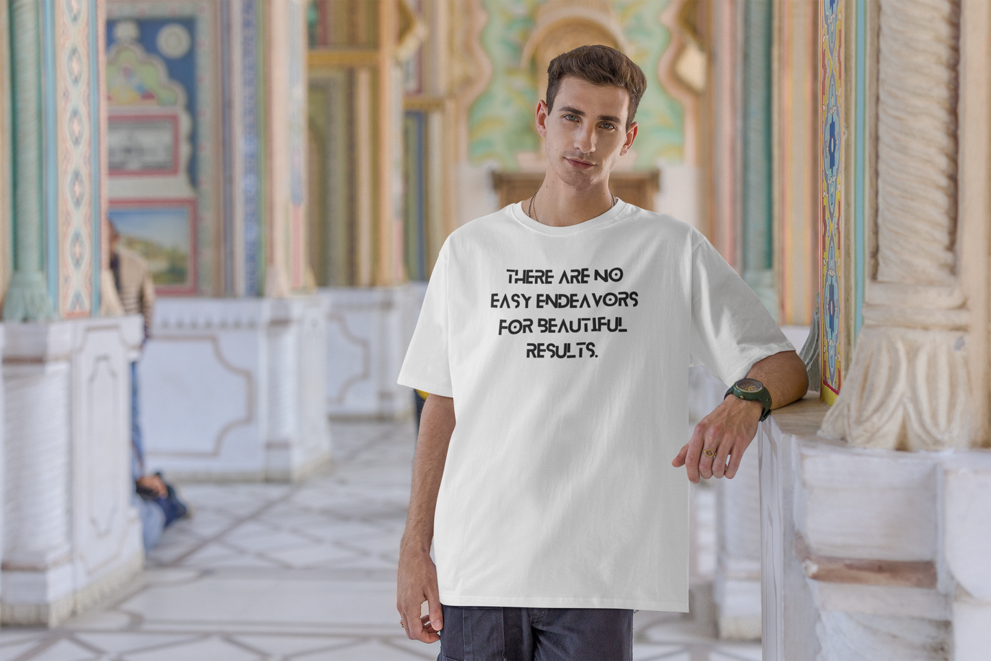 There are no easy ends Unisex White Oversized T-Shirt