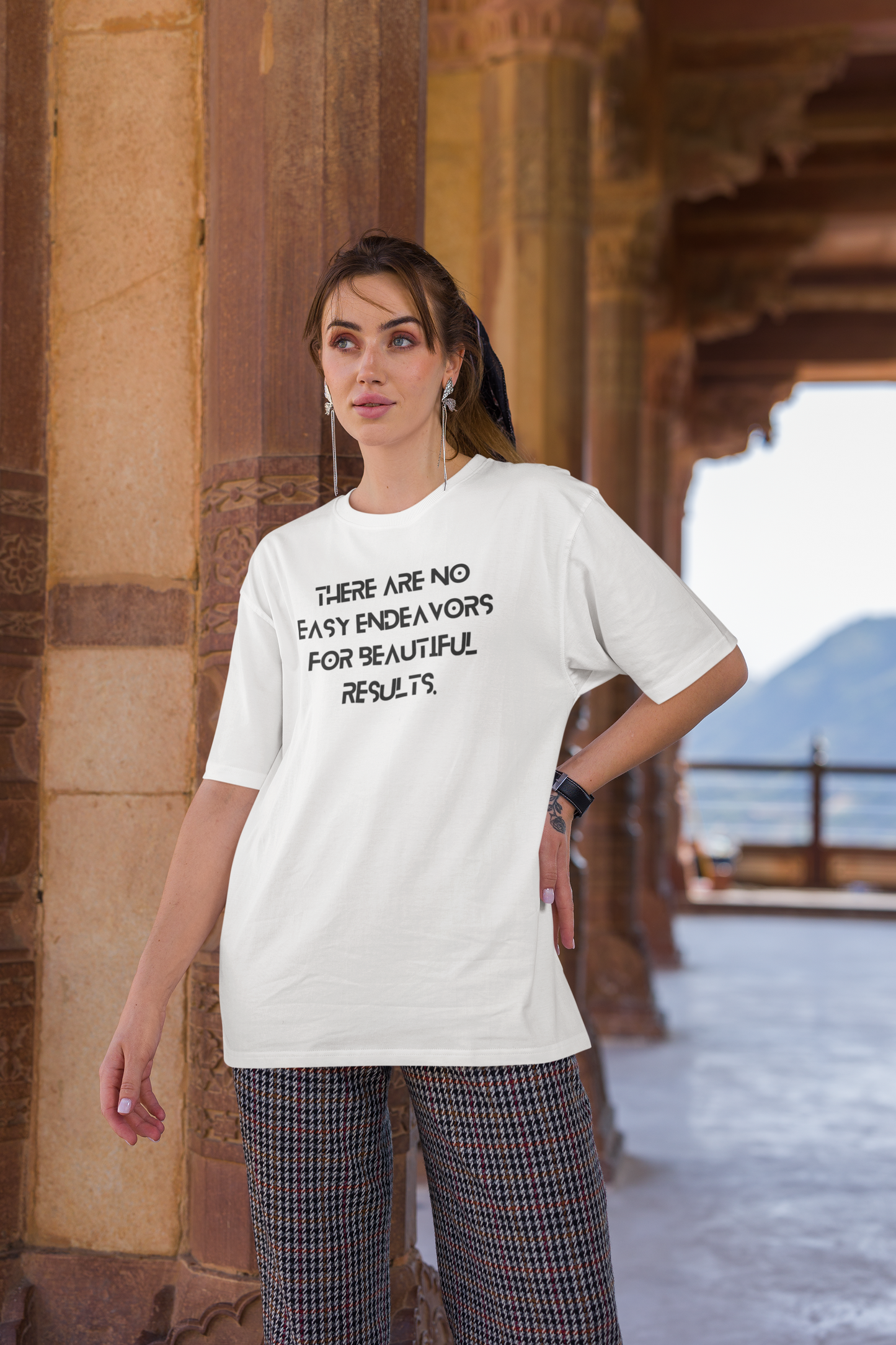 There are no easy ends Unisex White Oversized T-Shirt