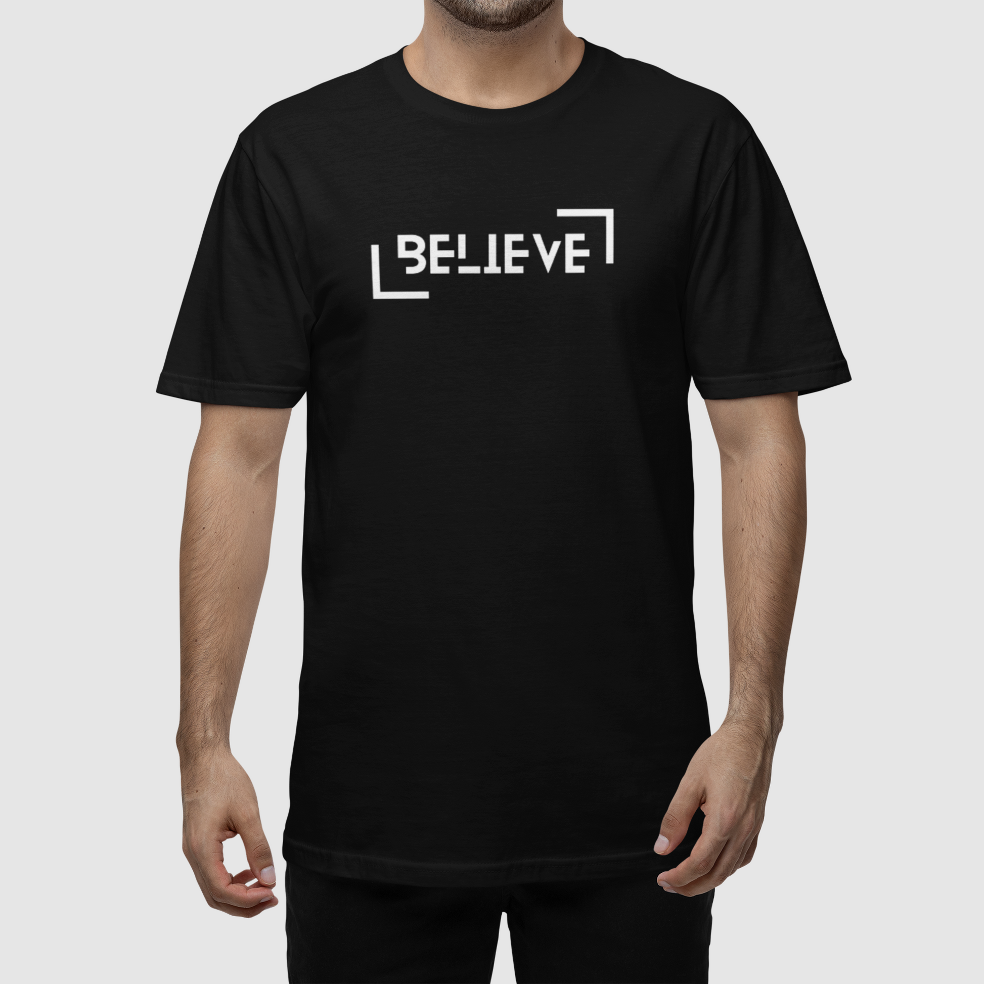 Believe Unisex Black Oversized T-Shirt  | Ashish Mishra Collection | ATOM NEW YORK