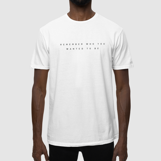 Remember who you Unisex White Round Neck T-Shirt  | Ashish Mishra Collection | ATOM NEW YORK