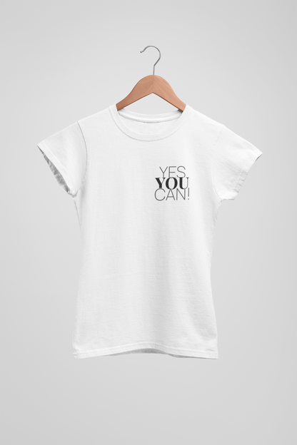Yes You Can! Unisex White Round Neck T-Shirt  | Ashish Mishra Collection | ATOM NEW YORK