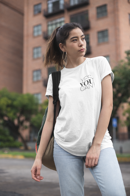 Yes You Can! Unisex White Round Neck T-Shirt  | Ashish Mishra Collection | ATOM NEW YORK