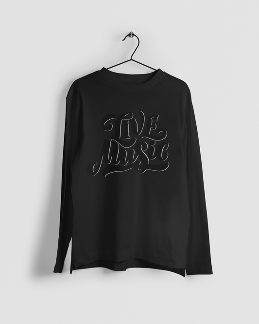 Live Music Men Black Full Sleeves Tshirt | DJ Paroma Collection | ATOM