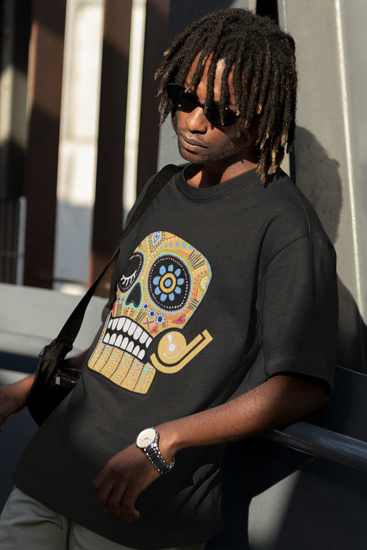 Dj Skull Unisex Black Oversized Tshirt | DJ Paroma Collection | ATOM