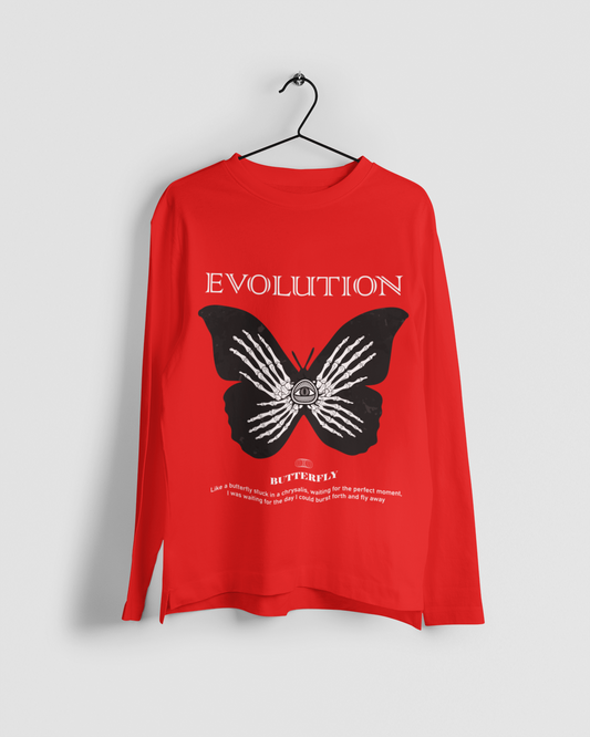 Evolution Men Red Full Sleeves Tshirt | DJ Paroma Collection | ATOM