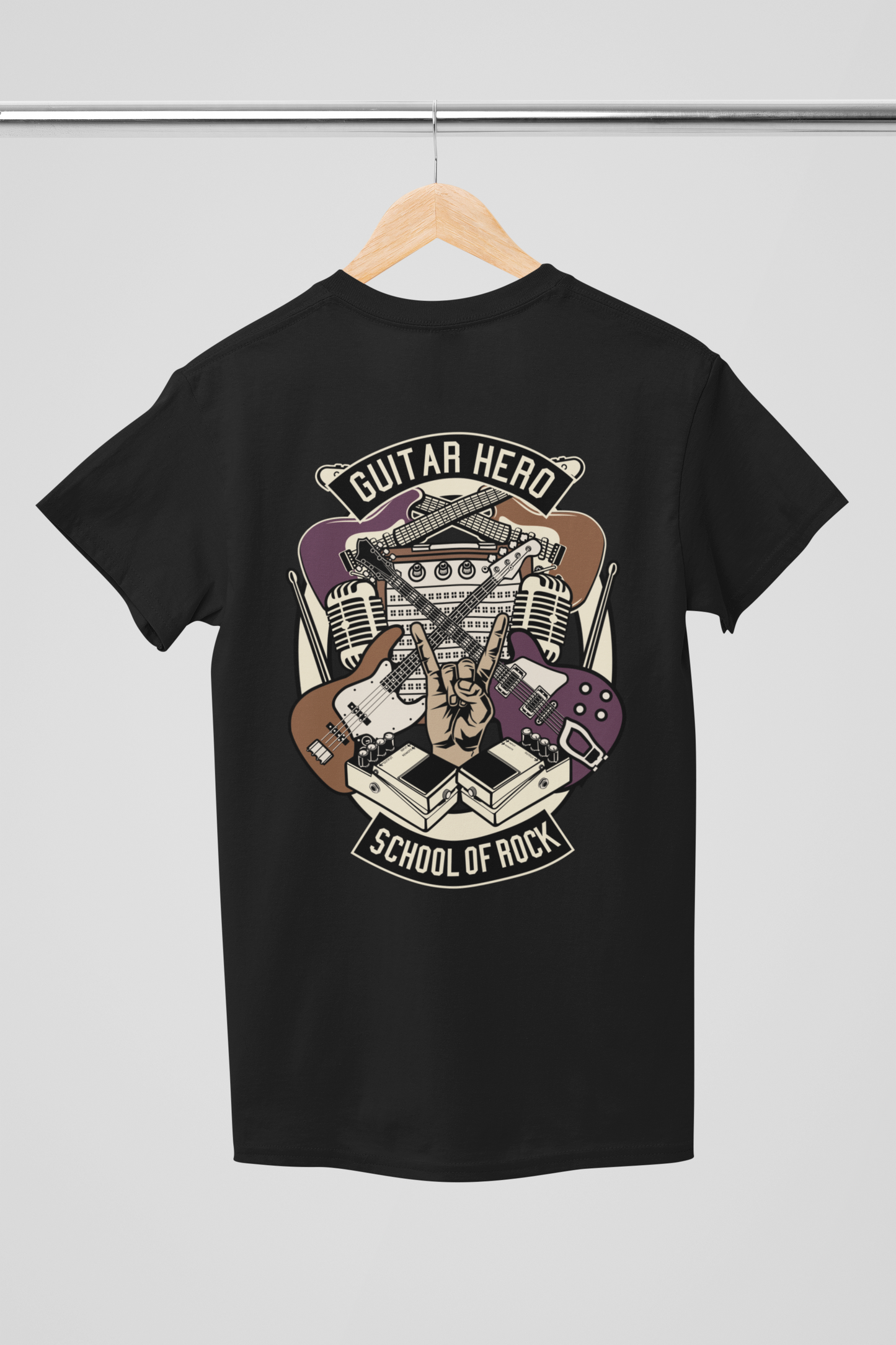 Guitar Hero School Of Rock Unisex Black Oversized Tshirt | DJ Paroma Collection | ATOM