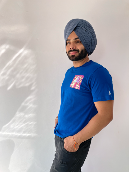 Pocket Dessert Pure Cotton Royal Blue T-Shirt For Men | Masterchef Gurkirat Collection | ATOM