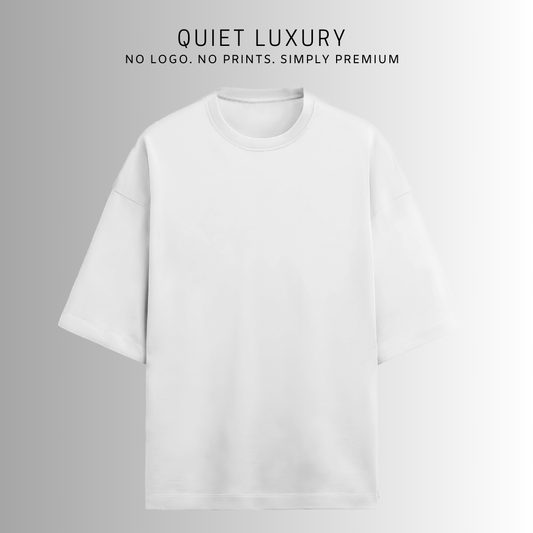Terry (280 GSM) Quiet Luxury White Oversize T-Shirt For Men
