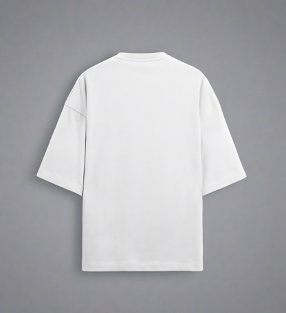 Terry (280 GSM) Crazy White Oversize T-Shirt For Men