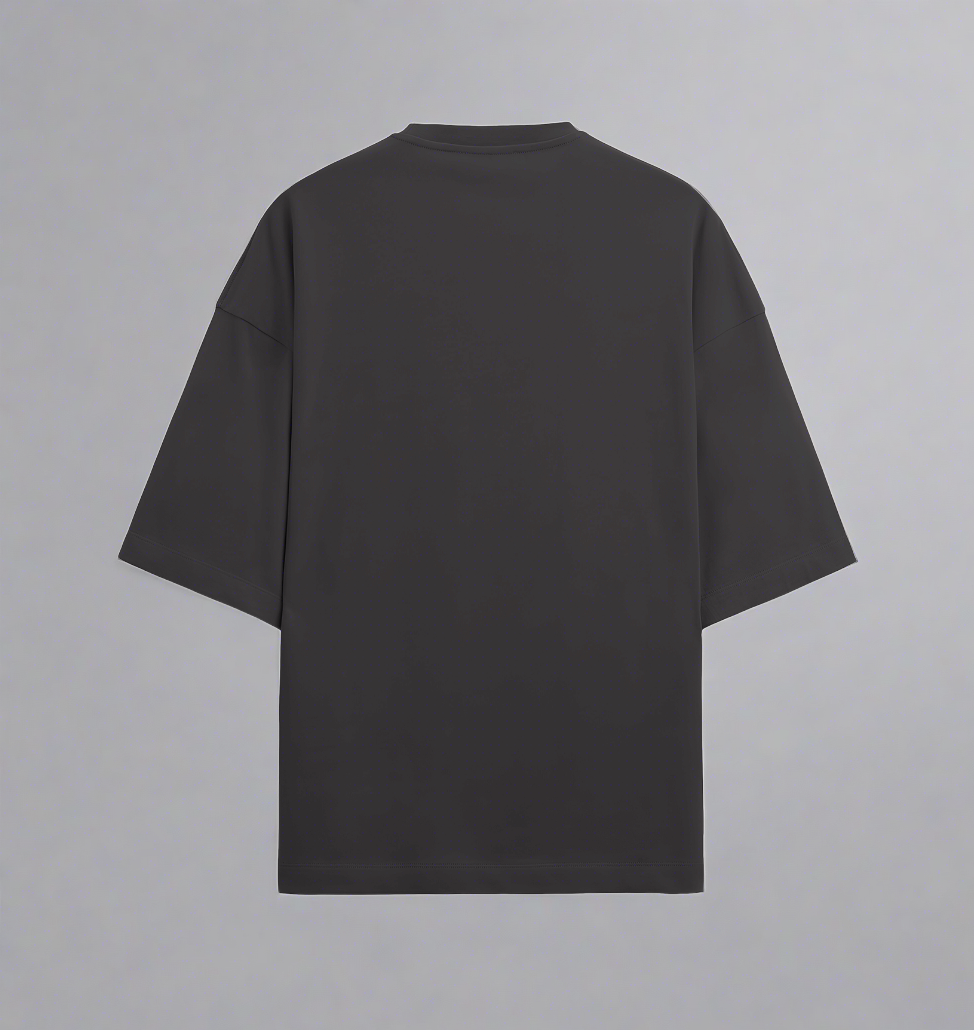 Terry (280 GSM) Explore Calm Canvas Black Oversize T-Shirt For Men