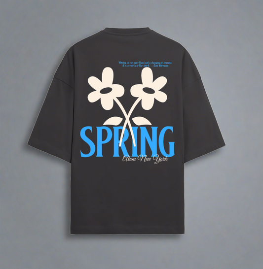 Terry (280 GSM) Spring Season Black Oversize T-Shirt For Men