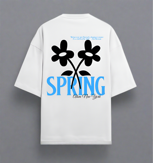 Terry (280 GSM) Spring Season White Oversize T-Shirt For Men