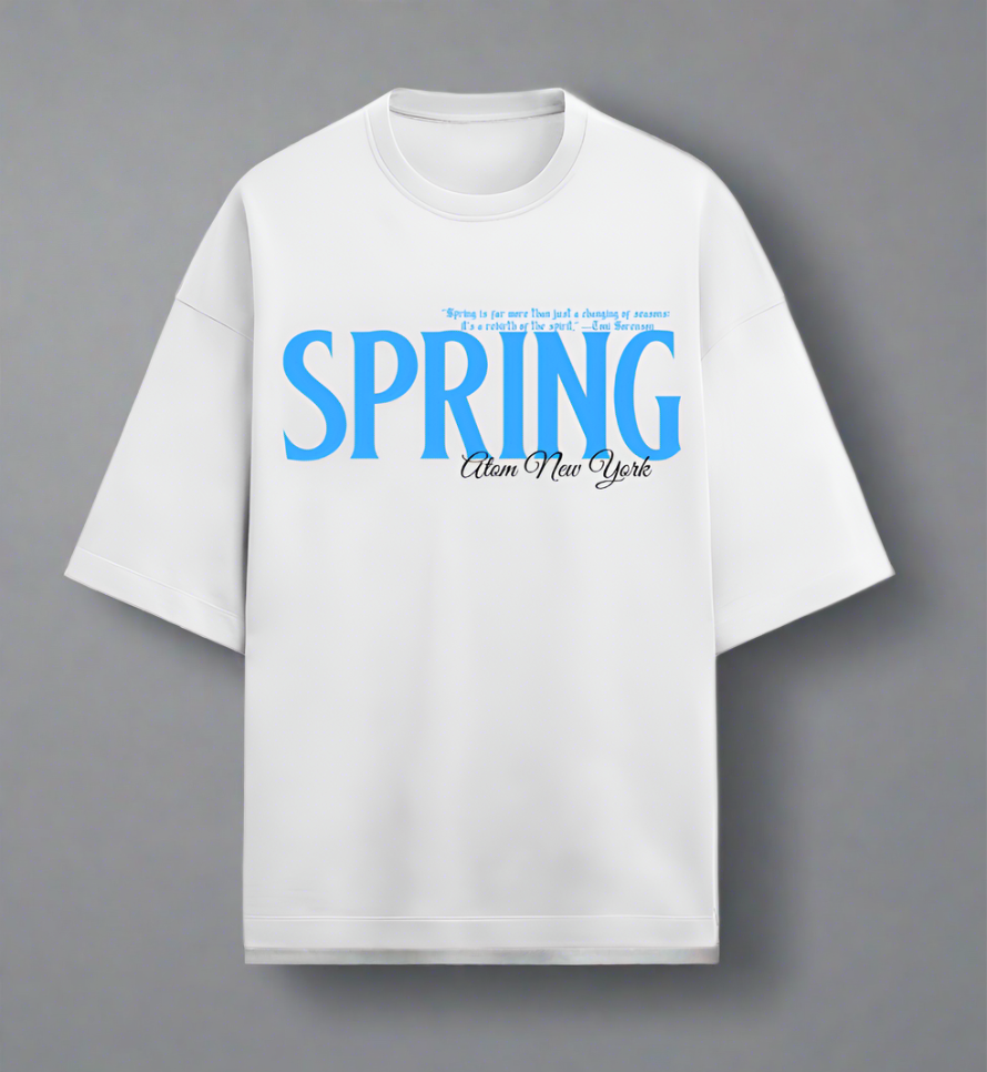 Terry (280 GSM) Spring Season White Oversize T-Shirt For Men