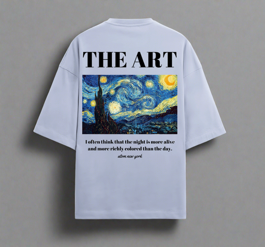 Terry (280 GSM) Vincent Van Gogh Lavander Oversize T-Shirt For Men