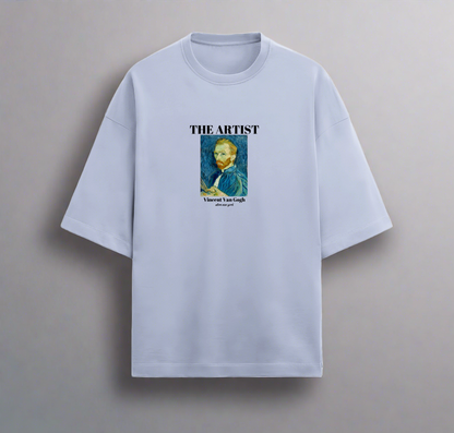 Terry (280 GSM) Vincent Van Gogh Lavander Oversize T-Shirt For Men