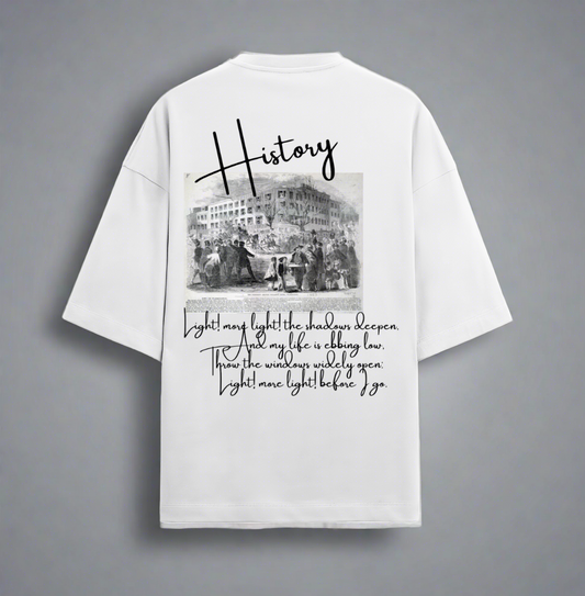 Terry (280 GSM) History White Oversize T-Shirt For Men