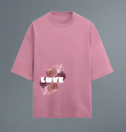 Terry (280 GSM) Love Flamingo Oversize T-Shirt For Men