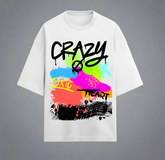 Terry (280 GSM) Crazy White Oversize T-Shirt For Men