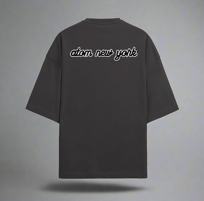 Terry (280 GSM) Iconic Symbol A Black Oversize T-Shirt For Men