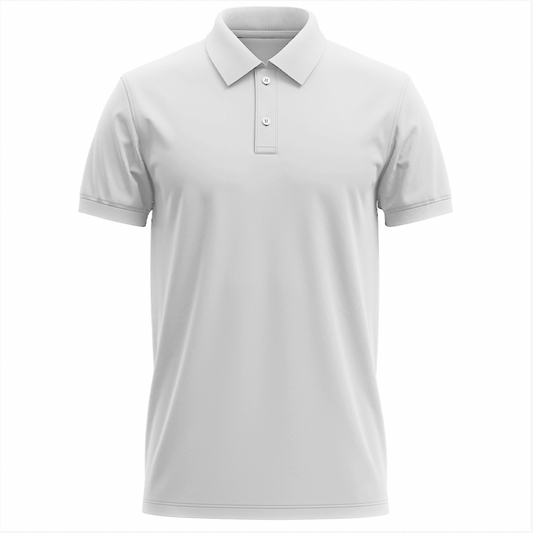 ATOM New York Dry Fit Polo Neck White T-Shirt For Men