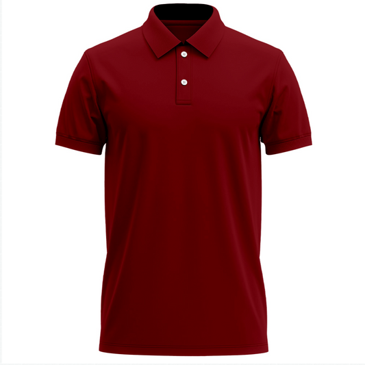 ATOM New York Dry Fit Polo Neck Maroon T-Shirt For Men