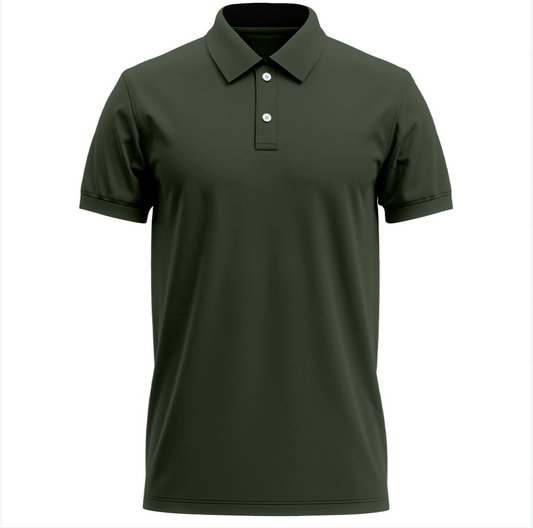 ATOM New York Dry Fit Polo Neck Olive Green T-Shirt For Men