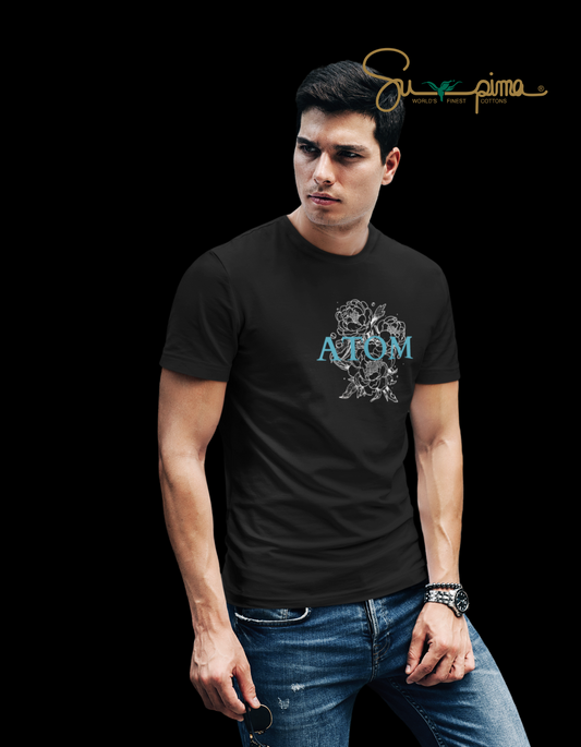 Supima Cotton Pocket Signature Black T-Shirt For Men