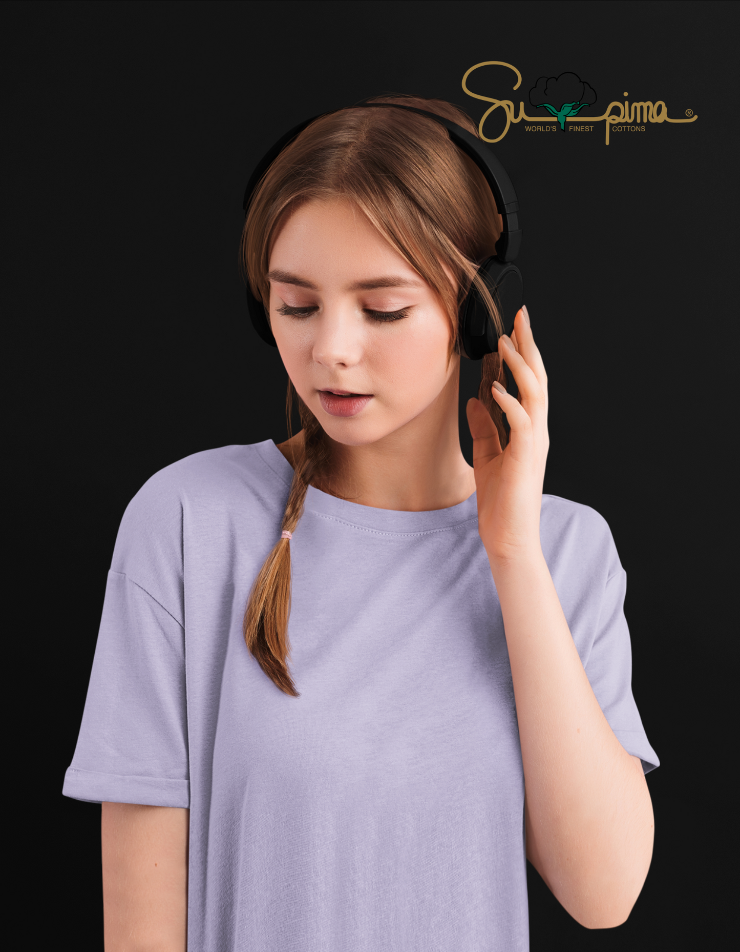 Supima Cotton Lavender Unisex T-Shirt For Women