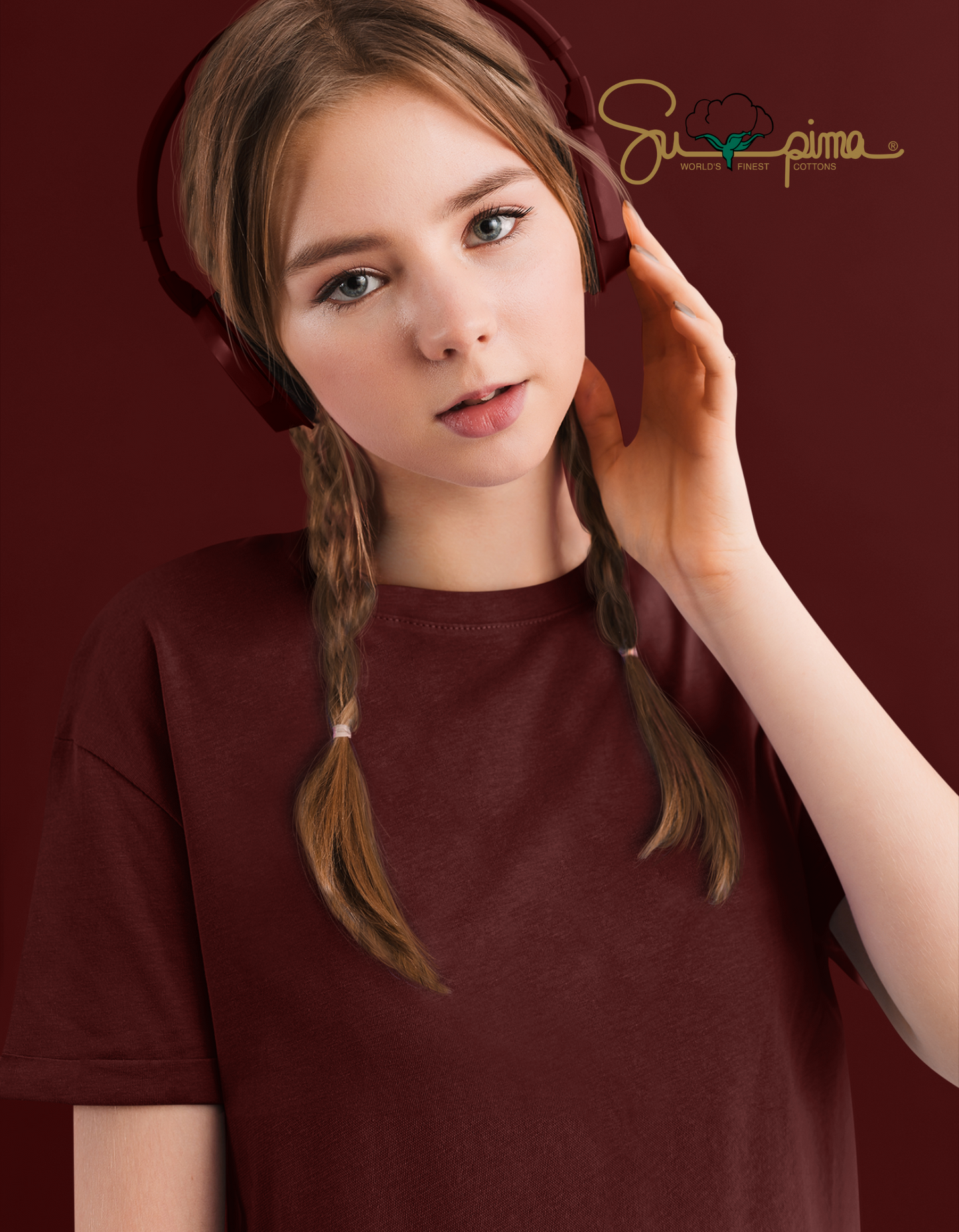 Supima Cotton Maroon T-Shirt For Women