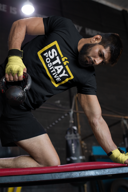 Stay Positive Unisex Black Oversized T-Shirt  | Ashish Mishra Collection | ATOM NEW YORK