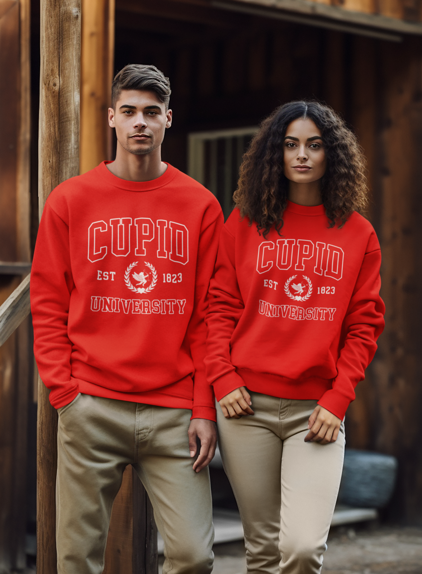 Cupid University Red Couple Sweatshirt