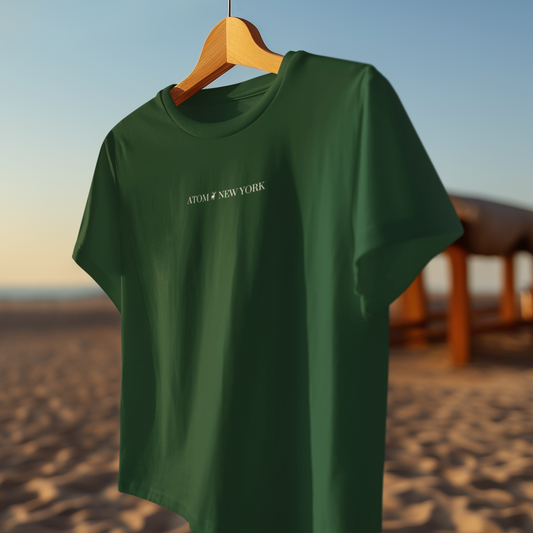 ATOM NEW YORK ESSENTIAL Bottle Green Oversized T-Shirt For Men