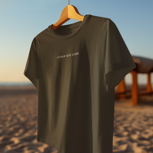 ATOM NEW YORK ESSENTIAL Olive Green Oversized T-Shirt For Men