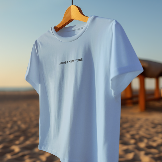 ATOM NEW YORK ESSENTIAL Baby Blue Oversized T-Shirt For Men