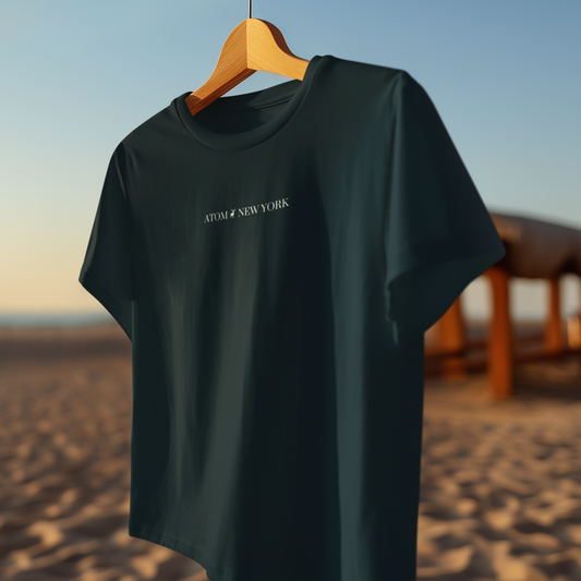 ATOM NEW YORK ESSENTIAL Petrol Blue Oversized T-Shirt For Men
