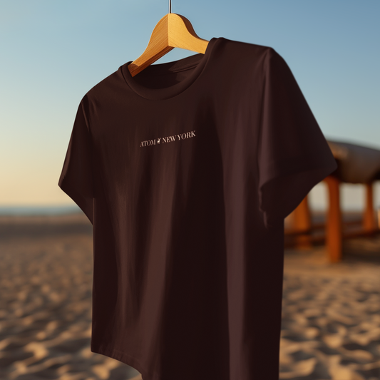 ATOM NEW YORK ESSENTIAL Maroon Oversized T-Shirt For Men