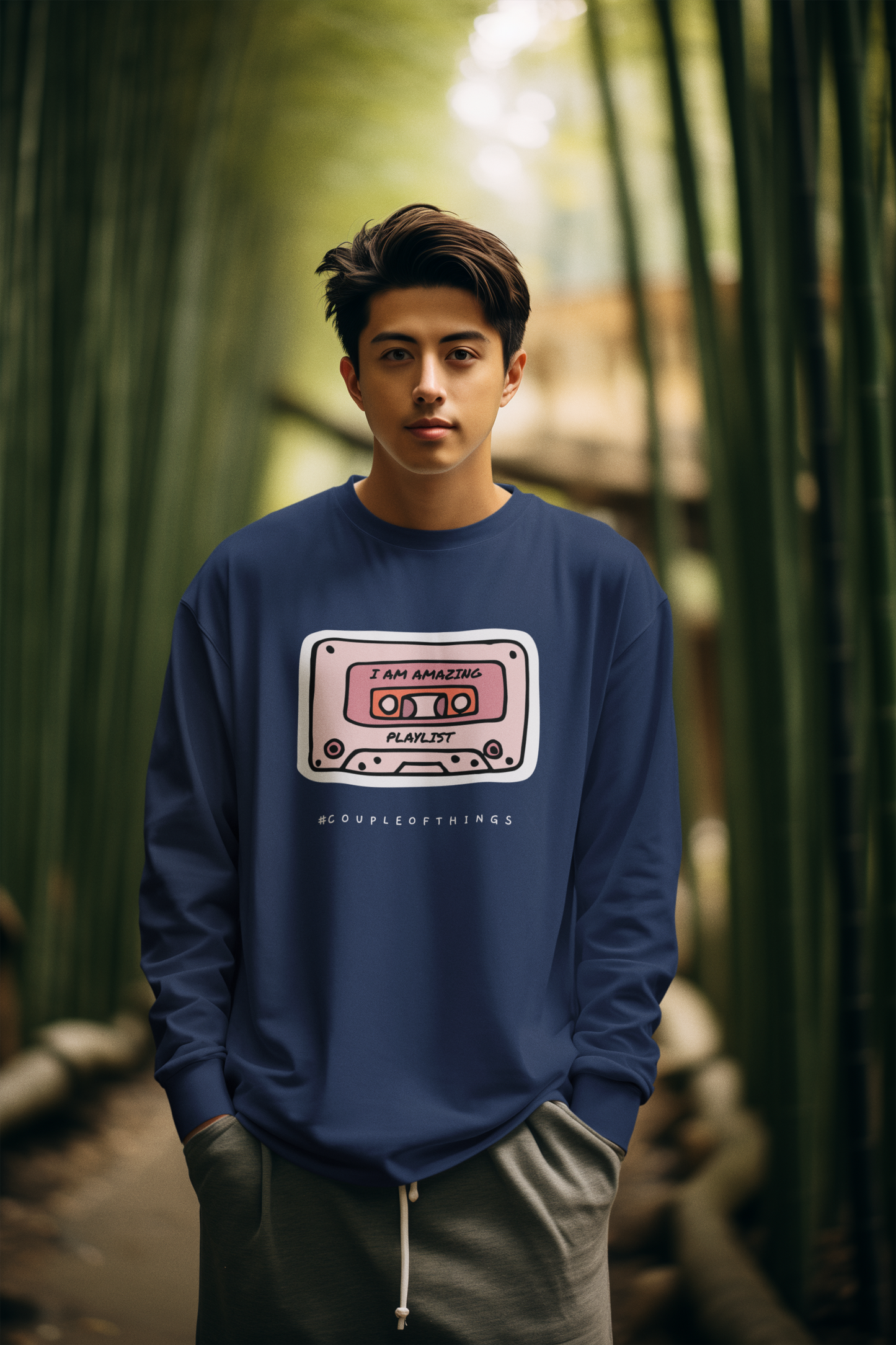 Couple Of Things Cassette Navy Blue Unisex Sweatshirt | RJ Anmol Collection